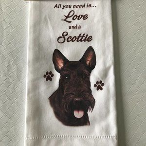 All You Need is Love and a Scottie Dish Towel NEW with tag